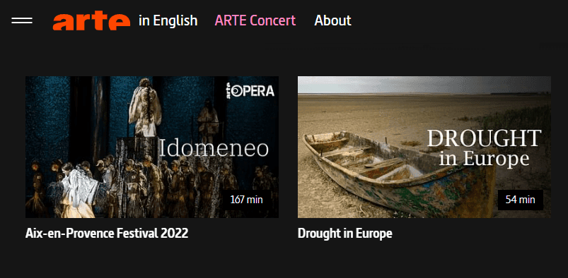 Arte homepage