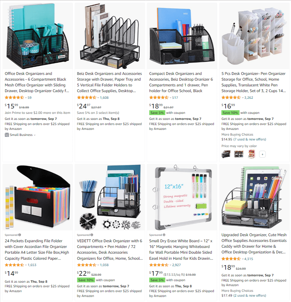 Dorm room organization products available on Amazon 
