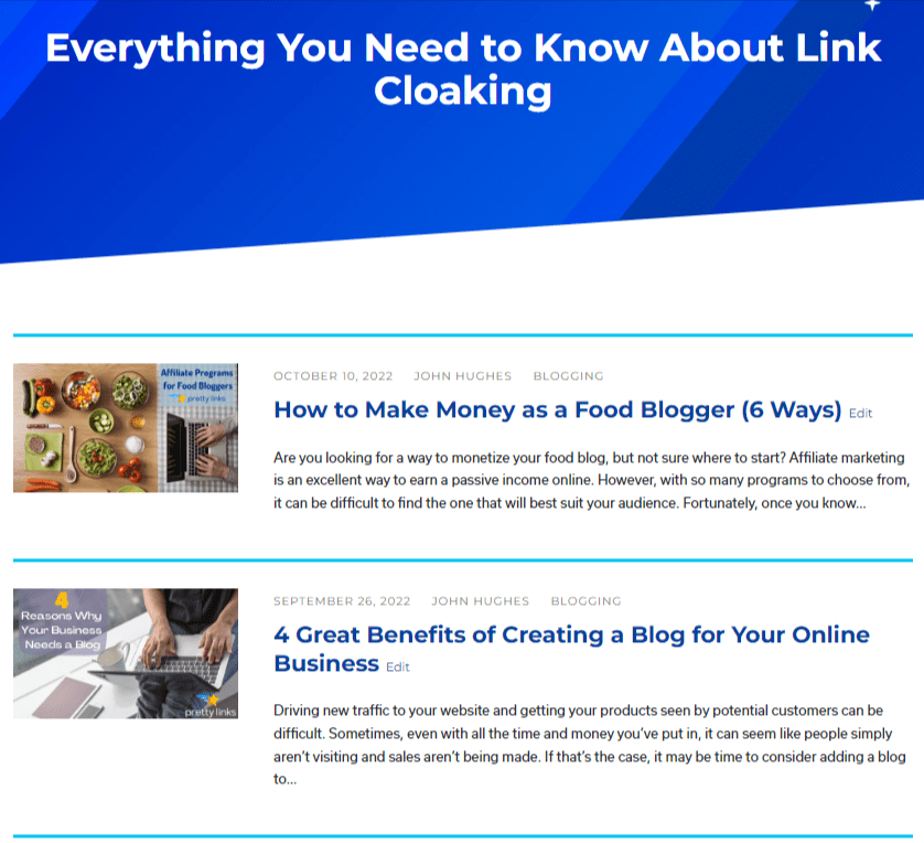 Pretty Links keeps an active blog to provide helpful resources for online business owners
