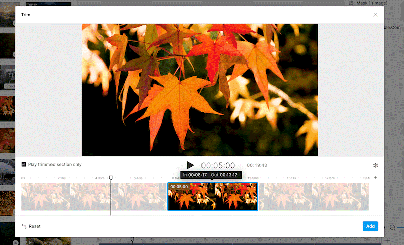 InVideo video trim feature