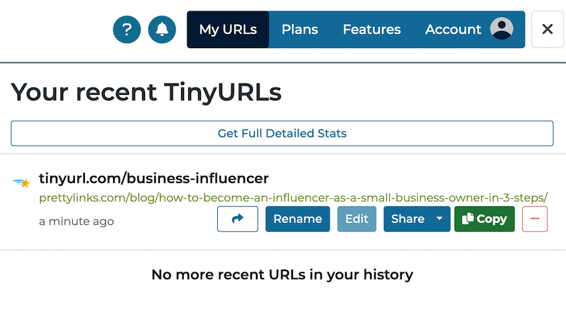 TinyURL links