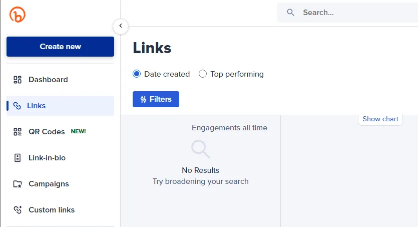 The Bitly dashboard