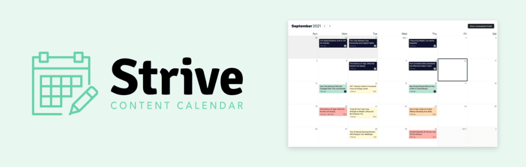 Calendario de contenidos Strive 