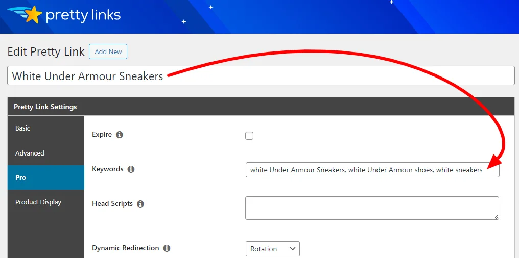Use os poderes combinados de rotação de links e substituição de palavras-chave no Pretty Links 