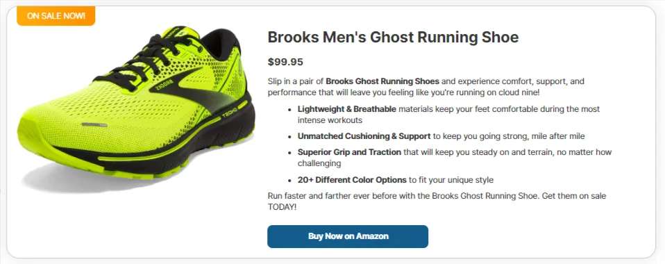 The original PrettyLinks Product Display