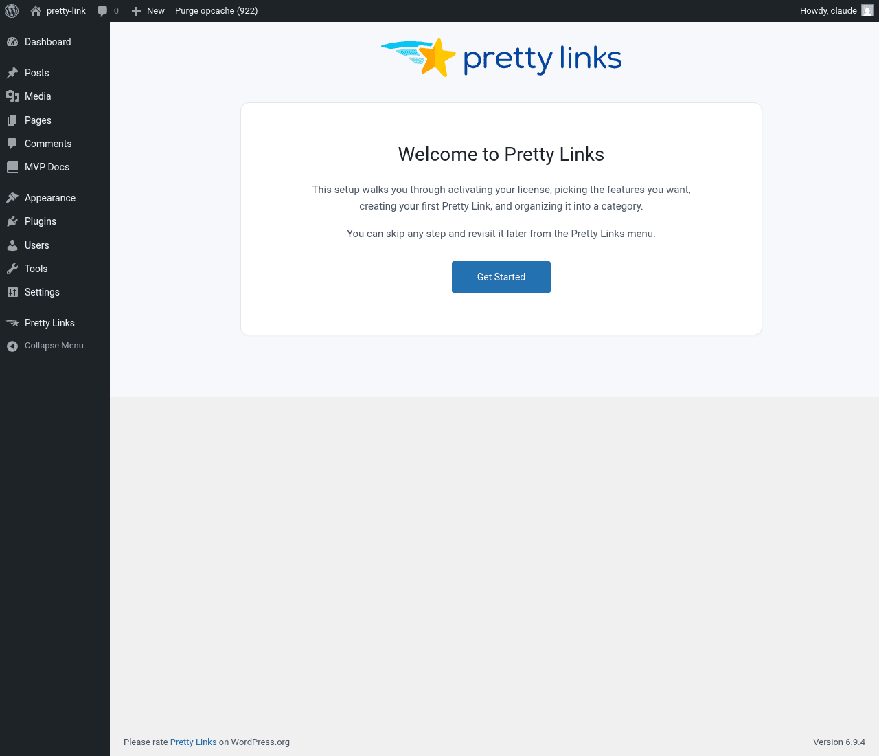 Onboarding wizard — Welcome step